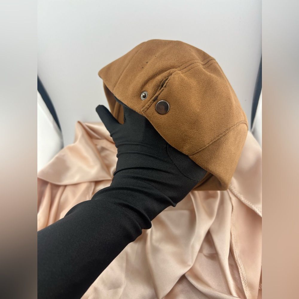 Classic Brown Suede Newsboy Flat Cap - Picture 8 of 8